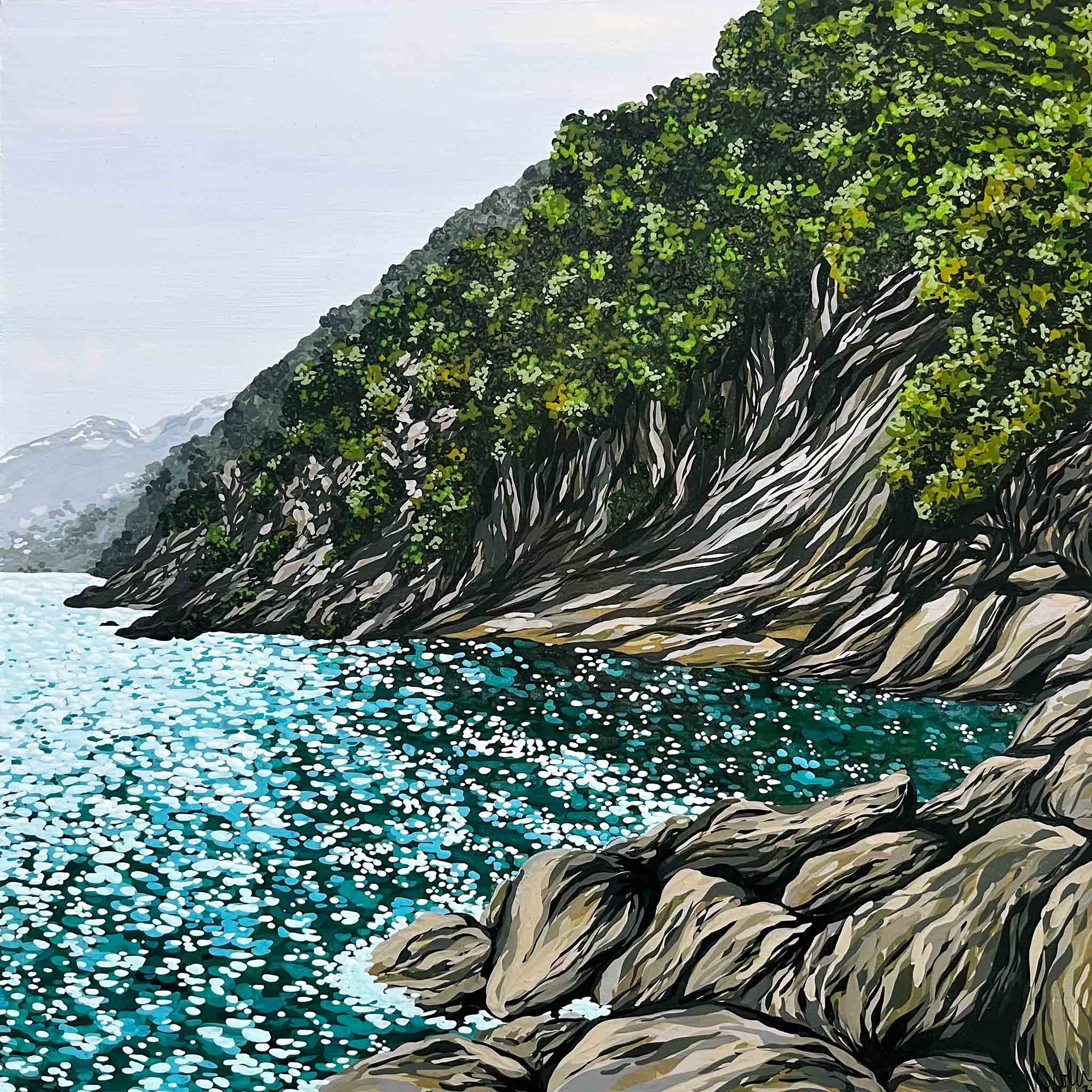 Claire Coleman, Mediterranean Cliffside - Original Painting – PxP ...