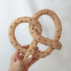 Jacqueline Tse, Ceramic Gilded Pretzel - Original Sculpture