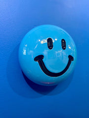 Jessica Elder, Light Blue Smiley Face - Original Wall Sculpture