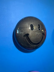 Jessica Elder, Chrome Black Smiley Face - Original Wall Sculpture