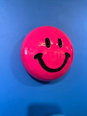 Jessica Elder, Magenta Smiley Face - Original Wall Sculpture