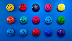 Jessica Elder, Magenta Smiley Face - Original Wall Sculpture